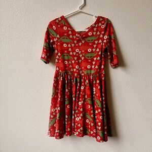 Dot Dot Smile 3/4 Festive Red and Green Twirl Dress